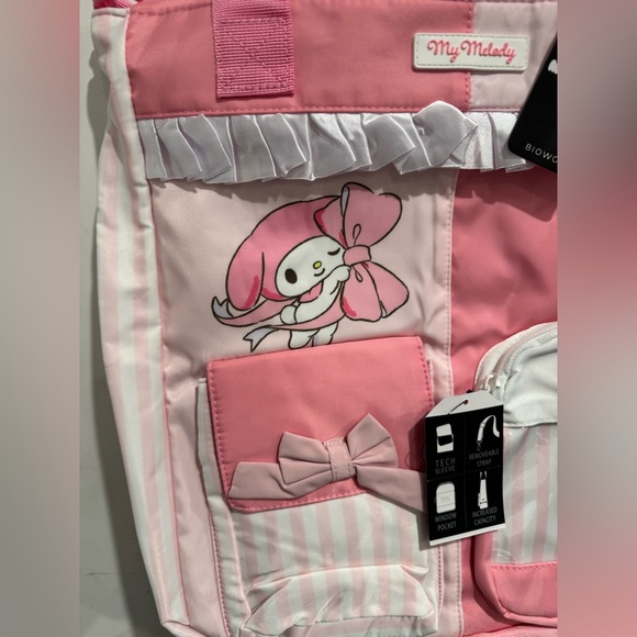 Sanrio My Melody Stripe Ribbon Cargo Tote Bag